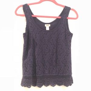 Navy blue lace tank top